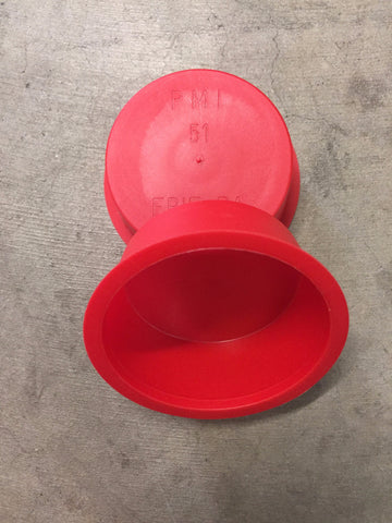 Single lip, red, tapered, low-density polyethylene PMI plug P51: 2" hole