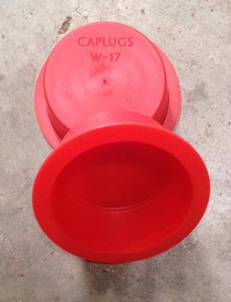 Single lip tapered, red, low-density polyethylene plug, Caplug W-17: 1 1/4" hole