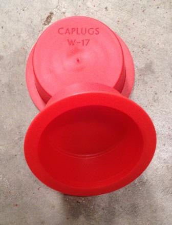 Single lip tapered, red, low-density polyethylene plug, Caplug W-17: 1 1/4" hole