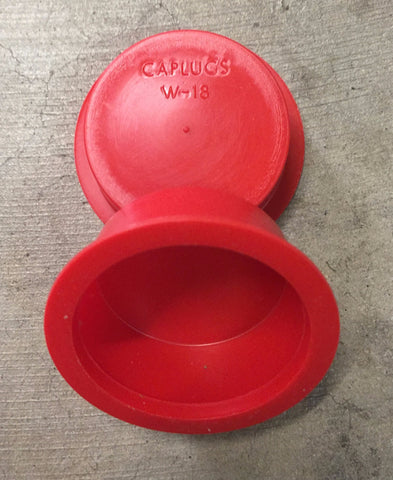 Single lip tapered, red, low-density polyethylene plug, Caplug W-18: 1 3/8" holes