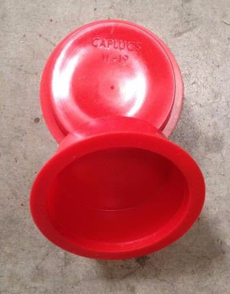 Single lip tapered, red, low-density polyethylene plug, Caplug W-19: 1 1/2" holes