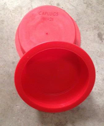 Single lip tapered, red, low-density polyethylene plug, Caplug W-21: 1 3/4" holes